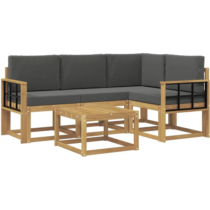 vidaXL Outdoor-Sofagarnitur 5 stk. 4-Sitzer Weiß und Anthrazit 3387606 – Bild 2
