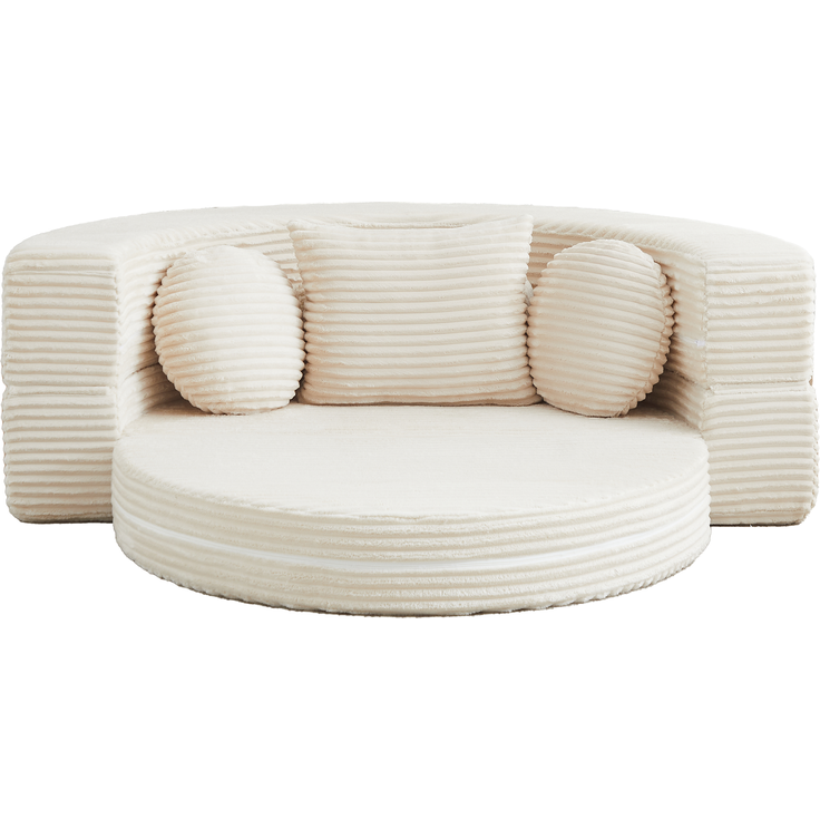 ZUBALIYA SchlafSofa mit USB - Anschluss, mit Schreibtisch, mit Cordbezug, mit Schaumstoffpolsterung, für Wohnzimmer und Apartments – Bild 9