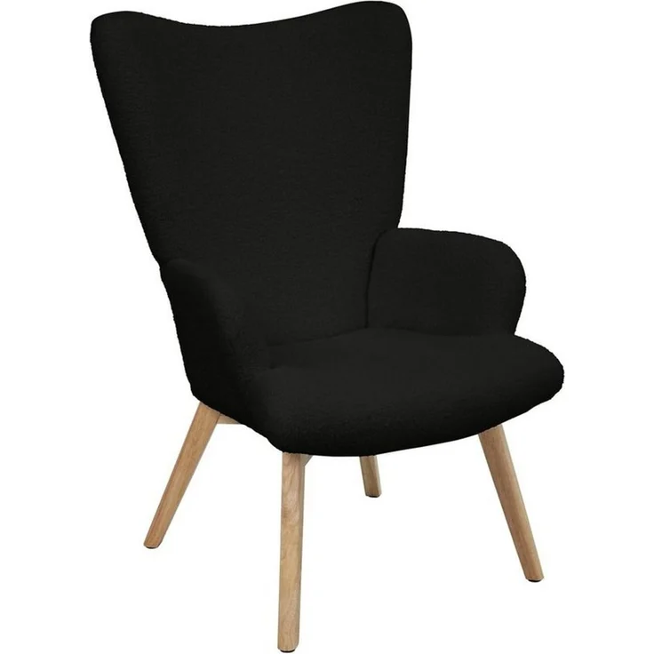 SVITA Sessel OLAV, Ohrensessel,Stillsessel,Holzbeine,Teddybouclé Bezug – Bild 5