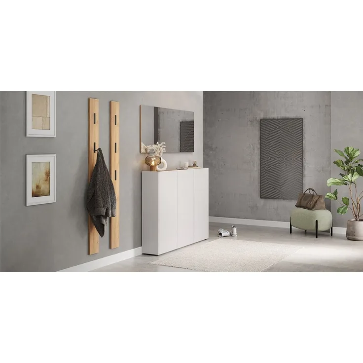 Germania Schuhschrank 1347-605 GW-Libbiano, in Kaschmir/Navarra-Eiche-Nb, mit grifflosem Design, 138 x 105 x 25 cm (BxHxT)