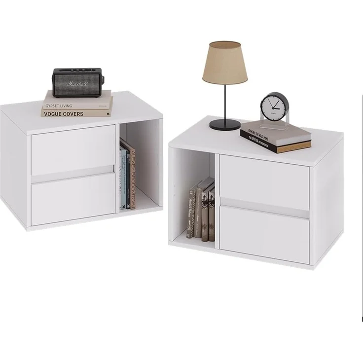 Nachttisch Vimogo Weiß 2er Set Vicco – Bild 5