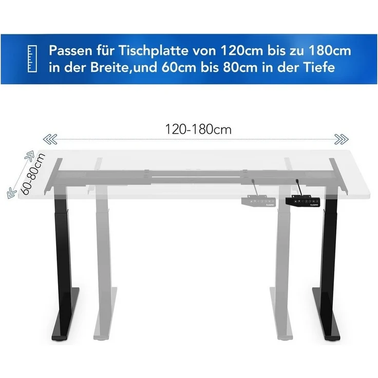 FLEXISPOT Schreibtisch Elektrisch höhenverstellbares Tischgestell (Dual-Motor & 2-Fach-Teleskop, ohne Tischplatte), Einfache Bedienung, Anti-Kollisionssystem, Max. Load: 100KG – Bild 3