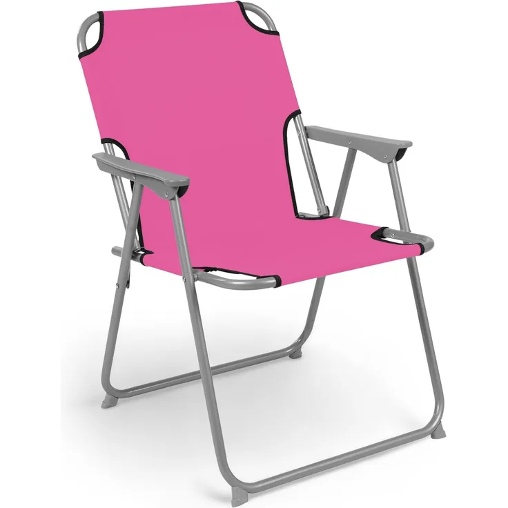 Spetebo Piccolo Campingstuhl - pink - klassischer Gartenstuhl zum Zusammenklappen - Camping Garten Angel Stand Falt Klapp Stuhl