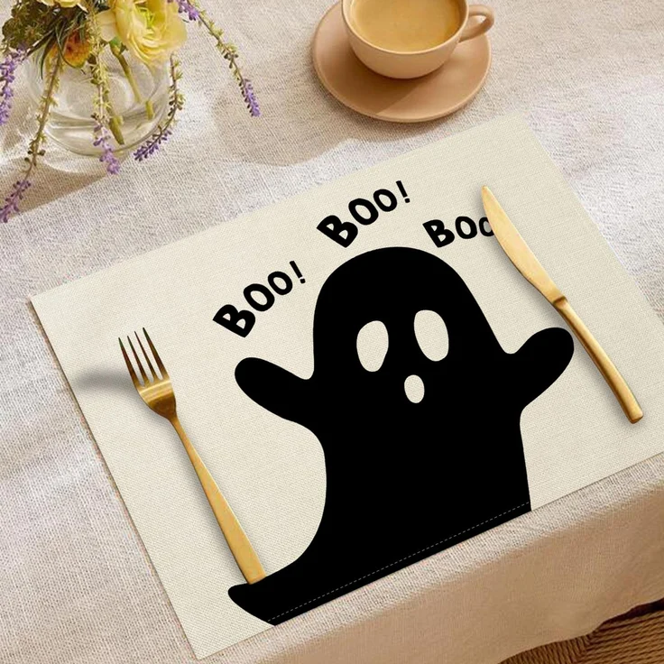 ABC Halloween-Platzset aus Leinen, wärmeisolierend, 30 x 45 cm – Bild 1