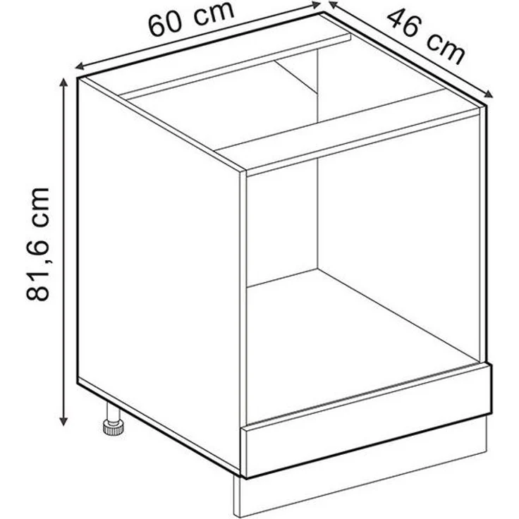 Herdumbauschrank R-Line Schwarz Beton 60 cm ohne Arbeitsplatte Vicco – Bild 1