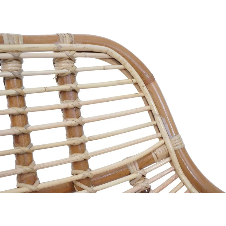 6er-Set Esszimmerstuhl HWC-P17, Küchenstuhl Korbstuhl Rattansessel Rattanstuhl Stuhl, Kubu Rattan Metall ~ Polster grün – Bild 6