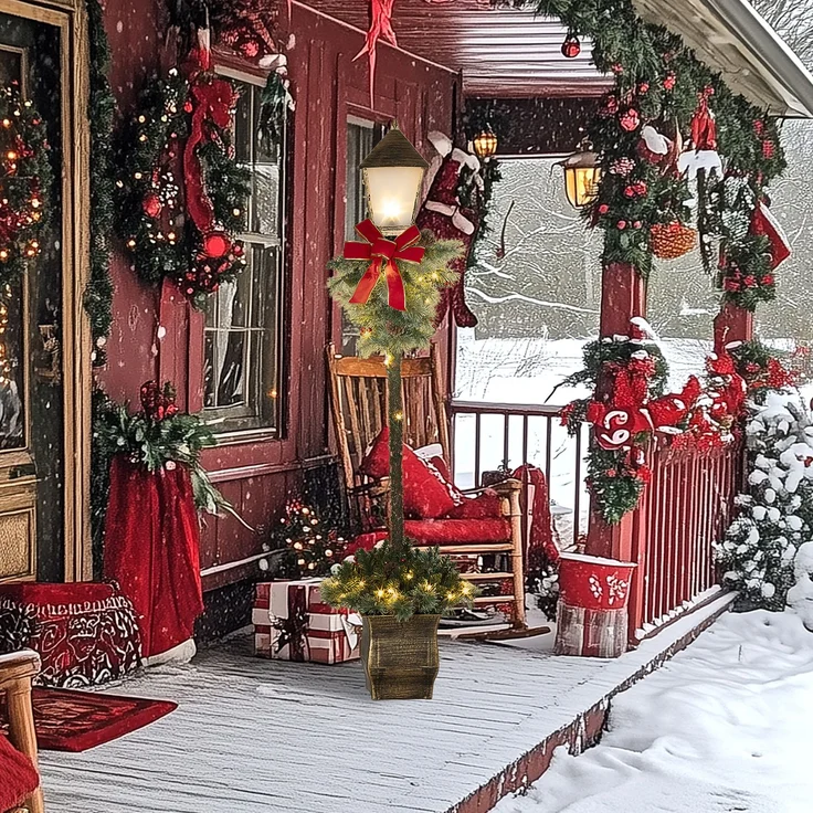 Outsunny Weihnachtslaterne, Kunststoff, Metall, Grün, Ø35 x 150H cm – Bild 9