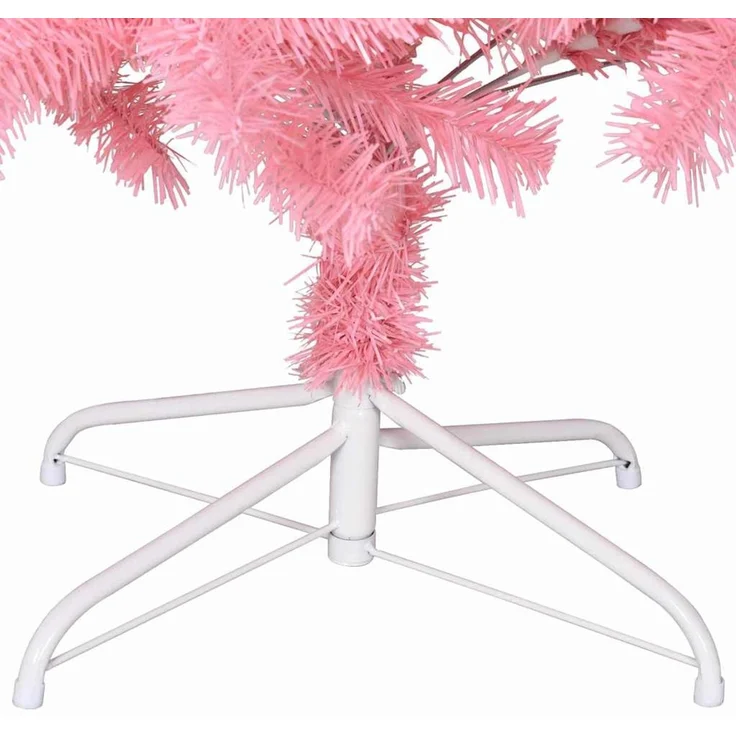 vidaXL Weihnachtsbaum mit LED-Beleuchtung Rosa 210 cm PVC und Stahl 3396443 – Bild 12
