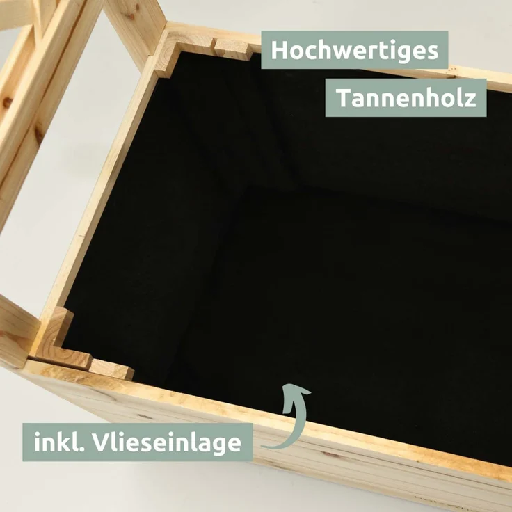 2er Set Pflanzkästen mit Rankgittern & Dach - Tannenholz - 58 x 34 x 103cm – Bild 7