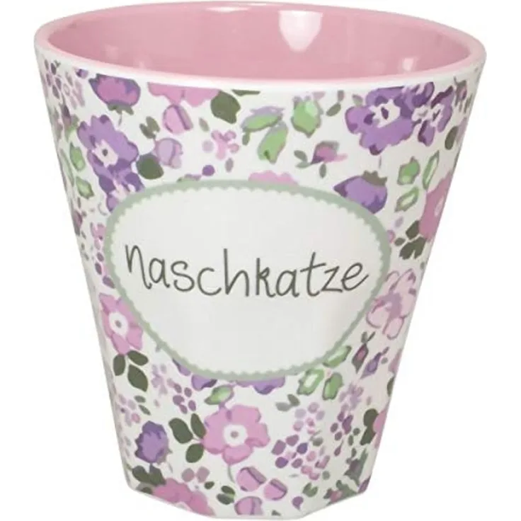 MEA LIVING Melamin Becher Tasse 250 ml NASCHKATZE Herzen Blumen Kinder Tasse