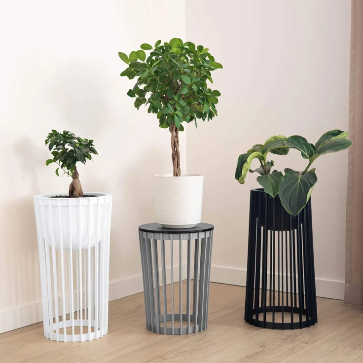 KADAX Doppelseitiger Blumenständer 40 cm Platin + schwarze Oberseite – Bild 4