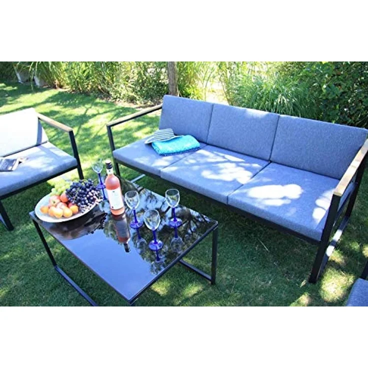 acamp Space Lounge Set 5-teilig Stahl verzinkt pulverbeschichtet mit Polywoood Armlehnen 188 x 80 x 67 cm – Bild 6
