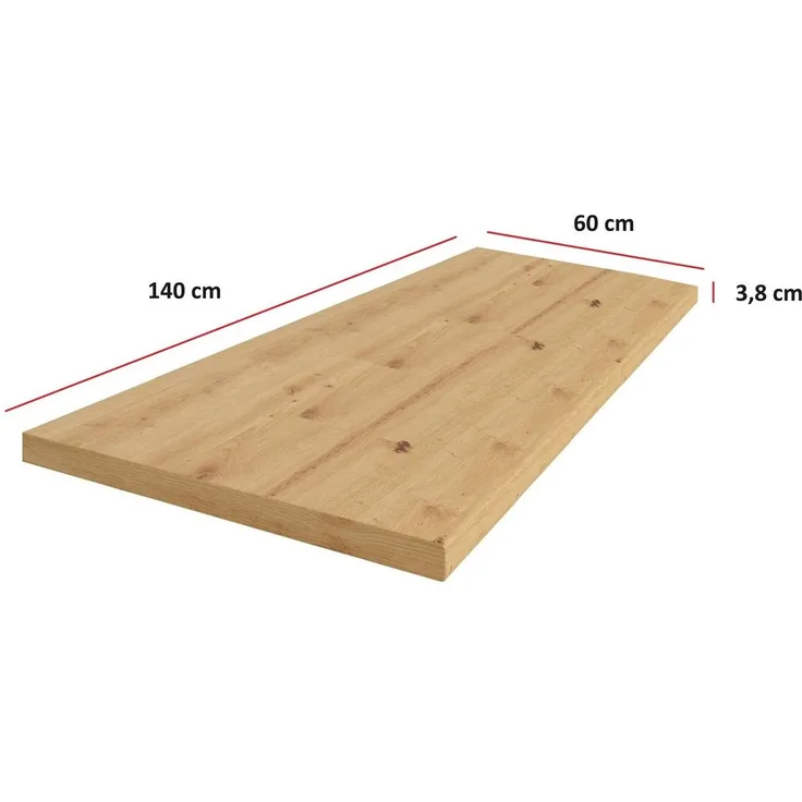 Küchen Arbeitsplatte 140cm 38 mm Küchenzeile Küchenblock Eiche Artisan Eko Stilo