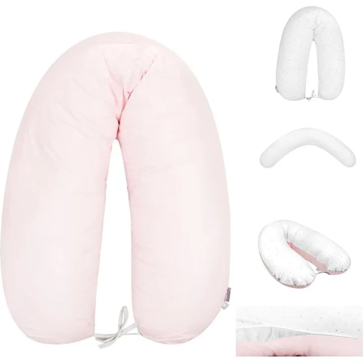 Kikkaboo Stillkissen Dream Big 150 cm lang, 100% Baumwolle, Bezug abnehmbar rosa