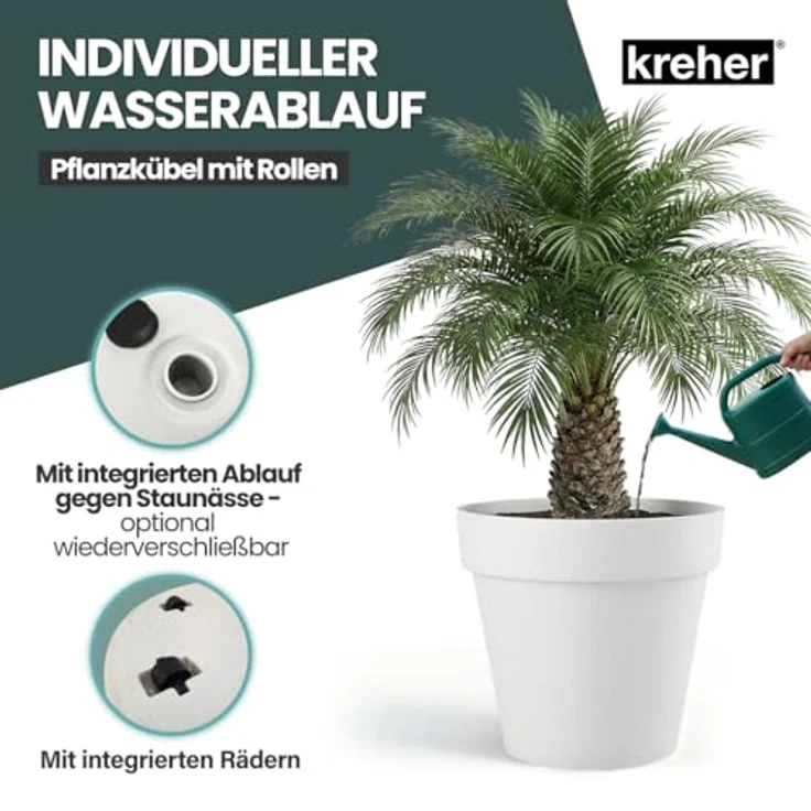 Kreher Pflanzkübel Rollbarer XXL Pflanzkübel "LIKE" Ø 79 cm in verschiedenen Farben (1 St) – Bild 6