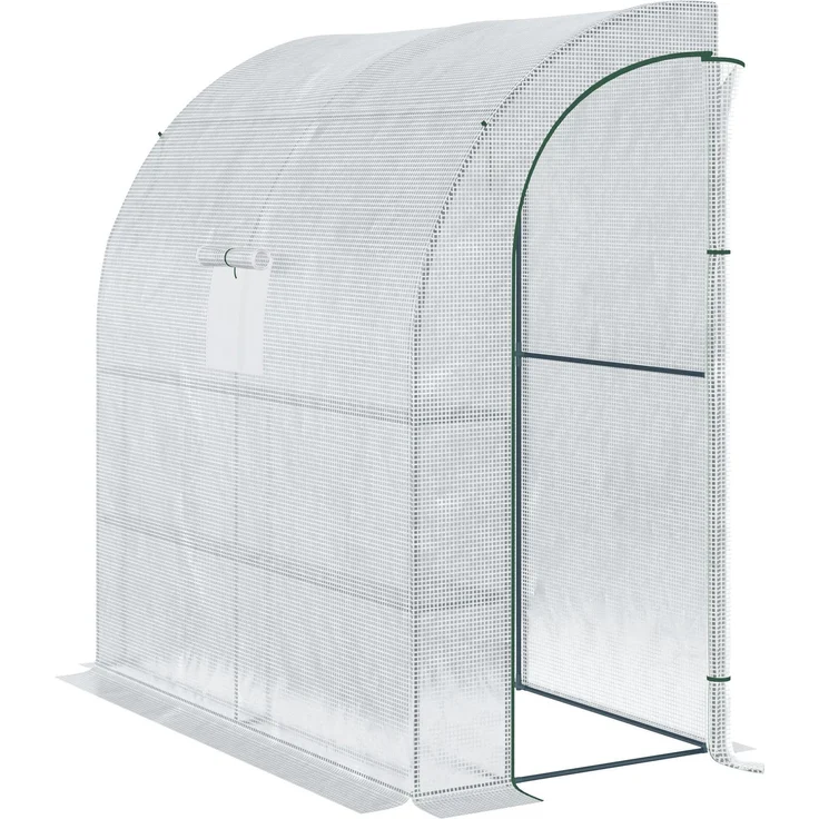 Wohnora-PE-Gartengewächshaus mit 3 Regalböden, Balkongewächshaus, verstärkte 140 g/m²-Folie, weißes Stahlgestell,H 2150cm x T 295cm x B 1000cm,Weiß – Bild 3
