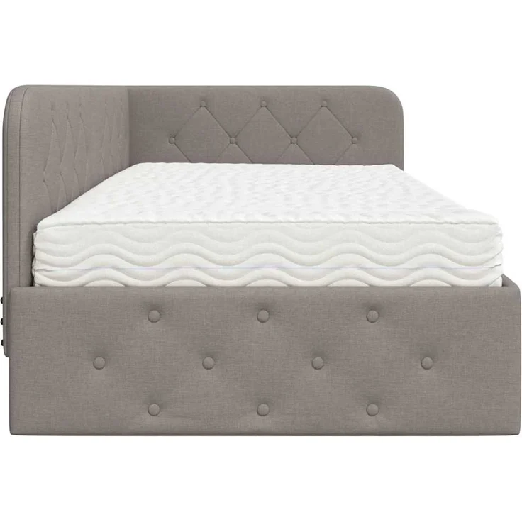 vidaXL Eckbettgestell Taupe 100 x 200 cm Stoff 3394058 – Bild 7