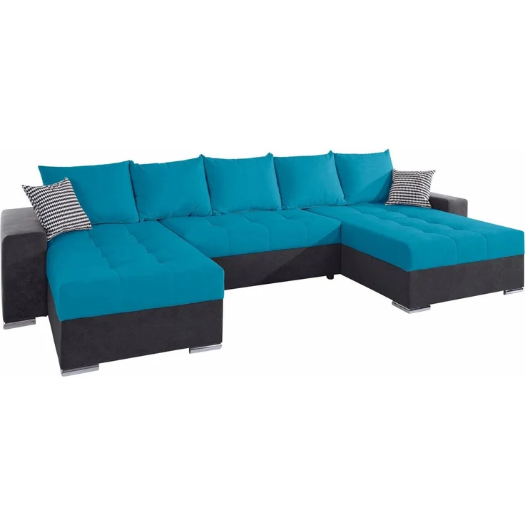 COLLECTION AB Wohnlandschaft XXL-Josy U-Form, Breite 333 cm, mit 2 Recamieren 77 & 79 cm, inkl. Bettfunktion, Bettkasten, mit 5 gleich großen Rückenkissen – Bild 3