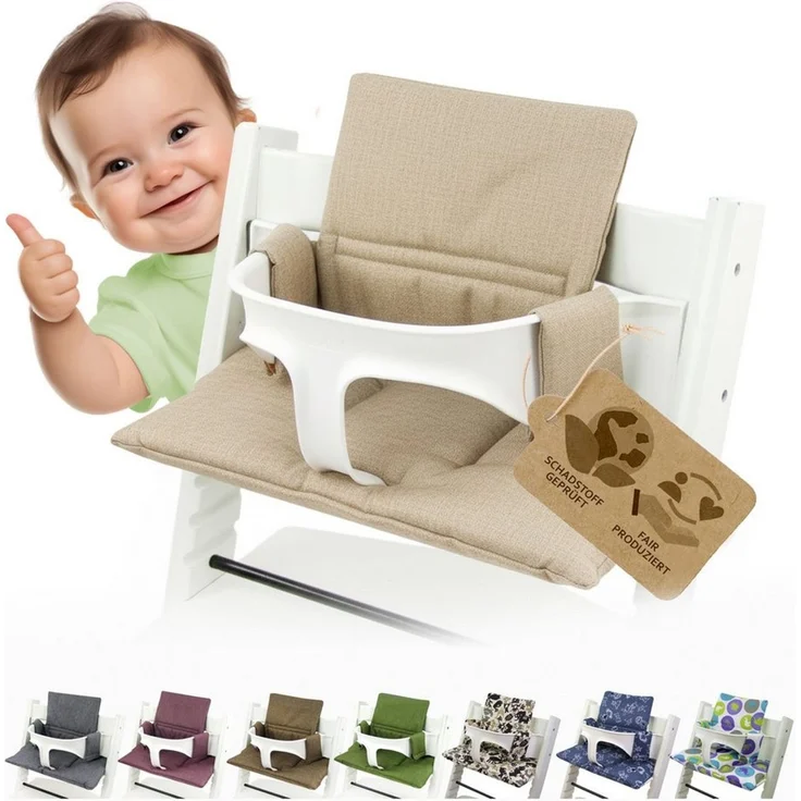 BambiniWelt by Rafael K. Hochstuhlauflage Ersatzbezug Bezug Sitzkissen kompatibel mit Stokke Tripp Trapp Mod. 2 – Bild 1
