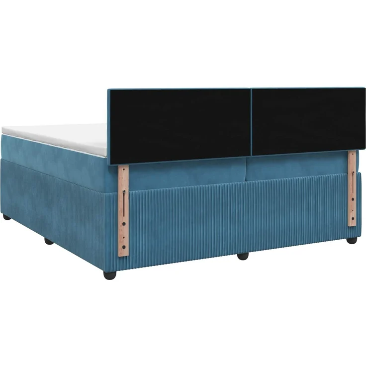 vidaXL Boxspringbett mit Matratze Dunkelblau 200 x 200 cm Samt 3451743 – Bild 8