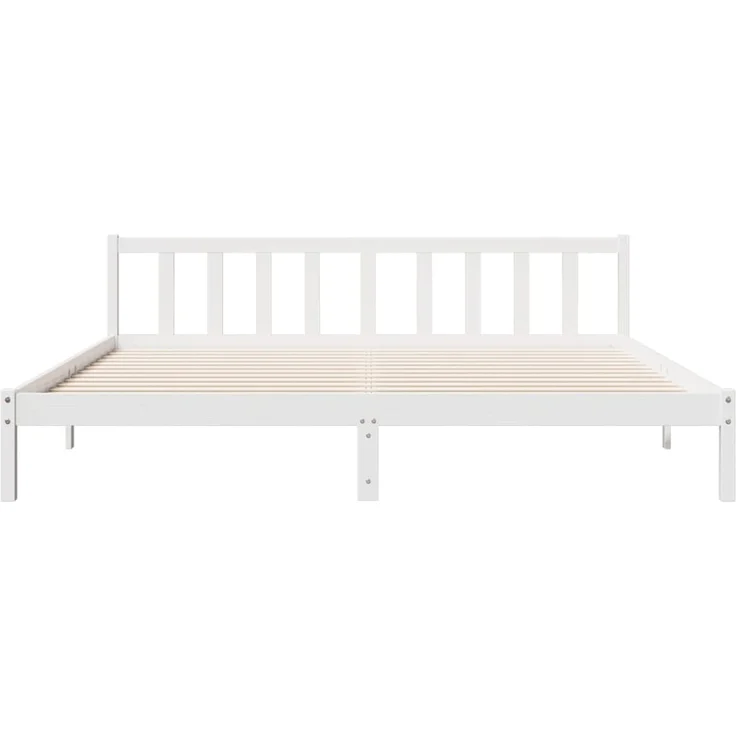 vidaXL Massivholzbett Extra Lang ohne Matratze Weiß 180x220 Kieferholz 852453 – Bild 4