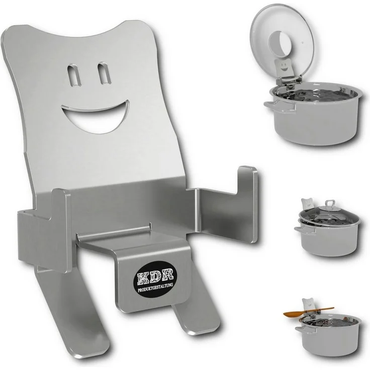 KDR Produktgestaltung Kochtopf Topfdeckelhalter Überkochschutz Deckel Halter Heber Ablage Kochlöffel, (1-tlg), 1x Halter – Bild 1