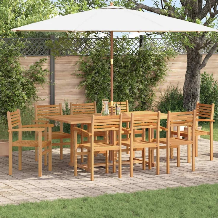 vidaXL Stuhl 8 Stk. Braun Massivholz Teak 3375765 – Bild 1