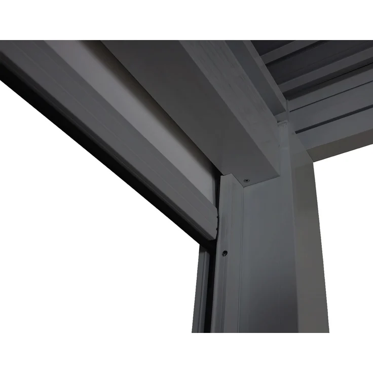 Mendler 'HWC-L46' Pergola, Regenrinne sturmfest, Aluminium anthrazit, 3x3m – Bild 4
