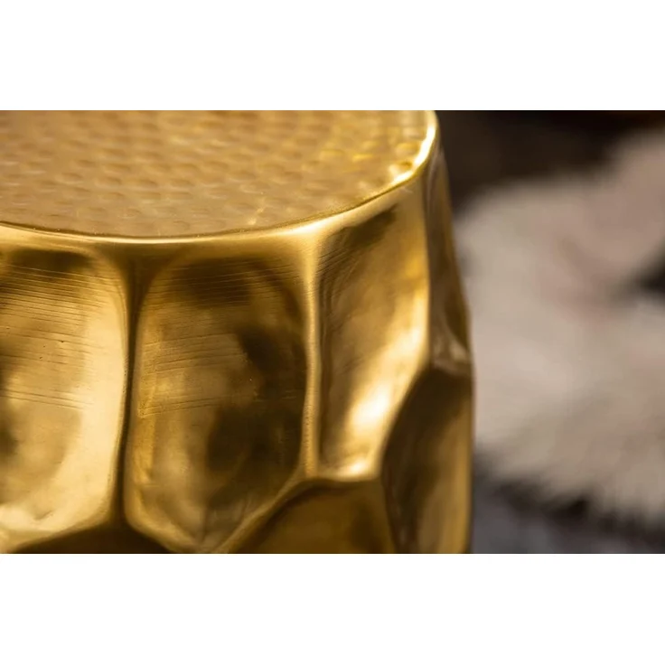 riess-ambiente Beistelltisch ORGANIC ORIENT Ø50cm gold (Einzelartikel, 1-St), Wohnzimmer · Metall · Hammerschlag Design · Handarbeit · rund · Waben – Bild 7