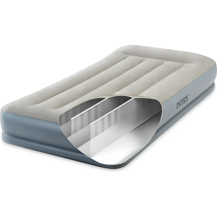 Intex 'DuraBeam Mid-Rise' Luftbett mit eingebauter, elektrischer Pumpe, PVC grau / hellgrau, 99x191 cm – Bild 5