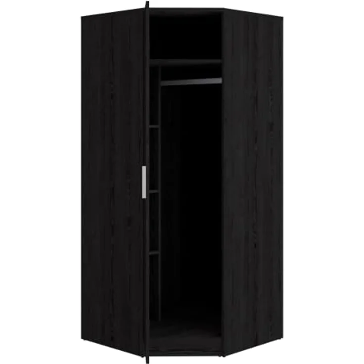 Forte Panama Eck-Kleiderschrank 80, moderner Drehtürenschrank, 1-türig, Stauraumlösung, Holzwerkstoff, Cabezone Eiche Holzdekor, 80,4 cm breit x 181 cm hoch x 80,4 cm tief – Bild 5