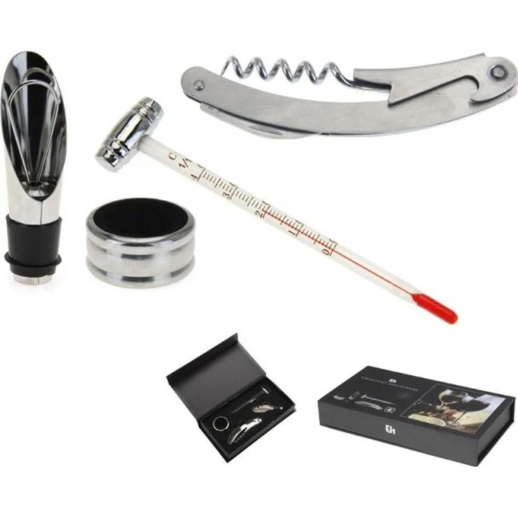 Excellent Houseware Weinzubehör-Set - Korkenzieher Ausgießer Verschlussring