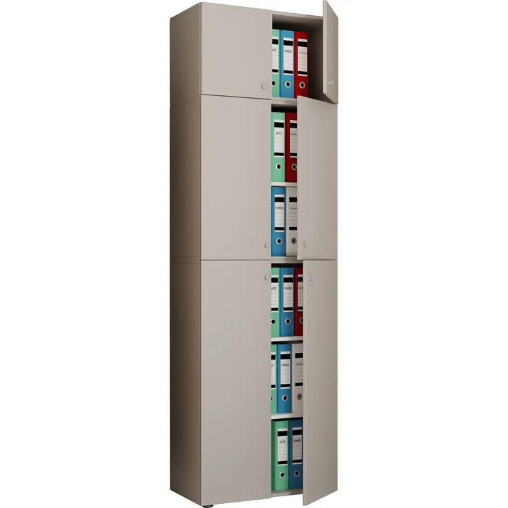 VCM Büroschrank Lona 917791 Grau H. 223 x B. 70 x T. 39 cm