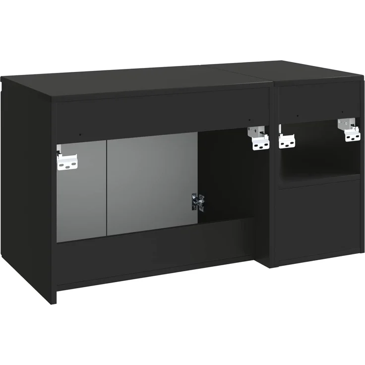 vidaXL Badezimmerschrank-Set 2 stk. Schwarz 92,5 x 44,5 x 50 cm 3404115 – Bild 6