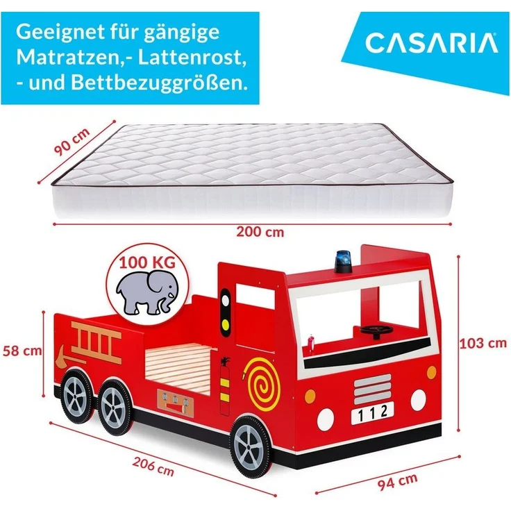 Feuerwehrbett 90x200 cm – Bild 3