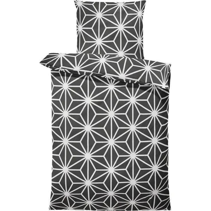 One Home Bettwäsche Stars, Mikrofaser, 4 teilig, grafische Sterne, modern Übergröße – Bild 1