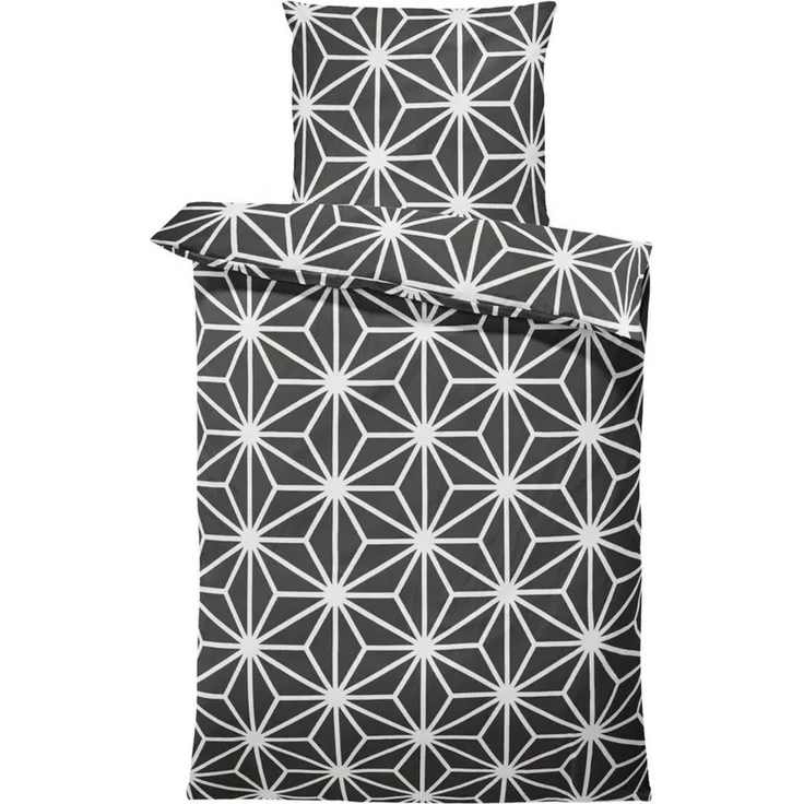 One Home Bettwäsche Stars, Mikrofaser, 4 teilig, grafische Sterne, modern Übergröße