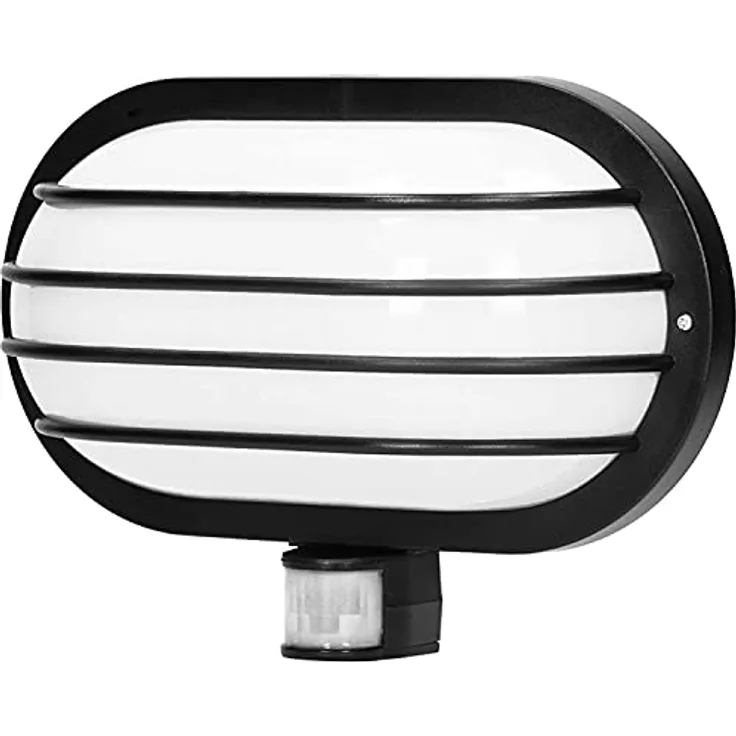 Virone LASO E27 Außenlampe mit Bewegungsmelder, IP44 wasserdicht, bis zu 60W, Schwarz