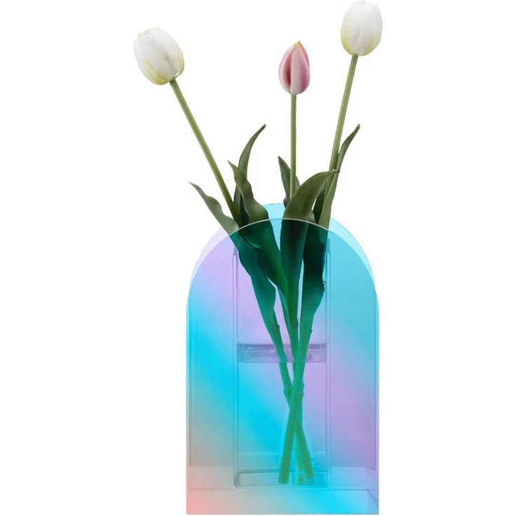 Navaris Dekovase Acryl Vase schillernd - transparente Blumenvase aus Acrylglas - Deko (1 St) – Bild 5