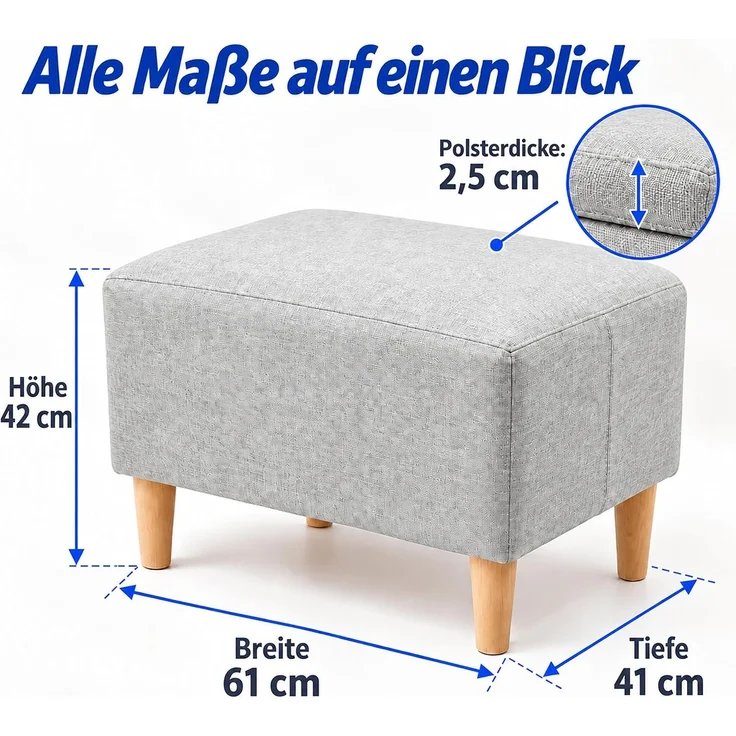 Relaxdays Fußhocker gepolstert – Bild 3