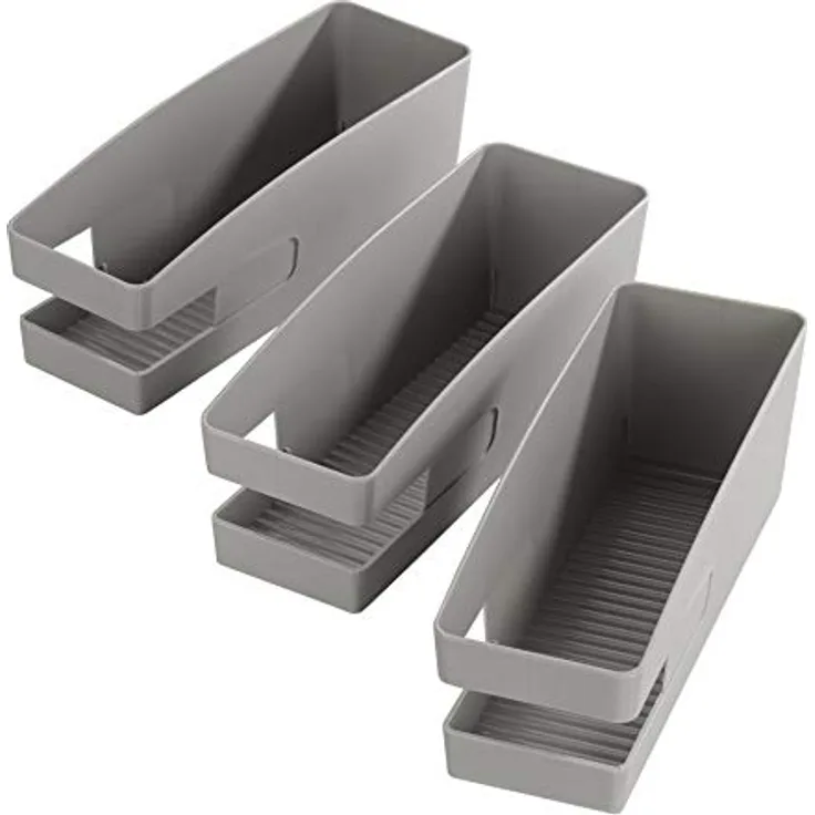 Maximex Schuhhalter für Ballerinas, 3er Set aus grauem Polypropylen, Maße 9 x 9.5 x 25.8 cm, Grau