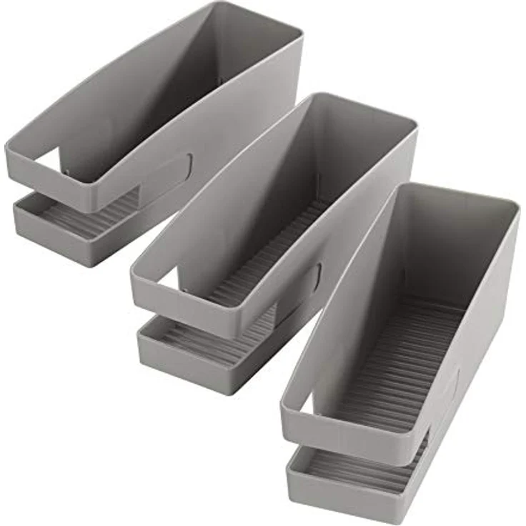 Maximex Schuhhalter für Ballerinas, 3er Set aus grauem Polypropylen, Maße 9 x 9.5 x 25.8 cm, Grau – Bild 1