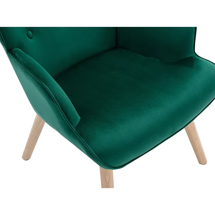 Vente-unique - VATELY Sessel SamtStoff Grün - B 78 cm x H 95,5 cm x L 69 cm – Bild 4