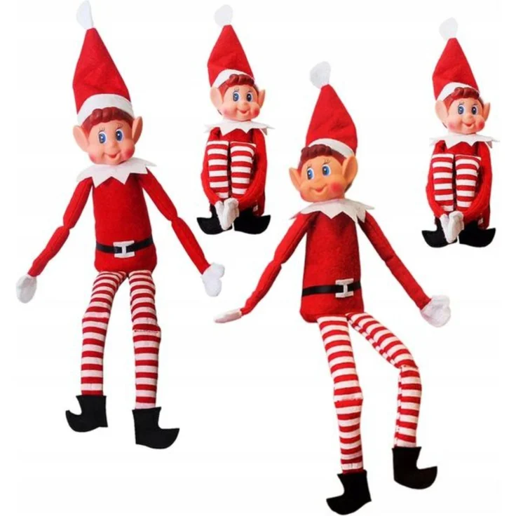 Weihnachts Elf Figur 40 cm Adventsfigur Rot Weiß Weihnachtsdeko für Zuhause – Bild 2
