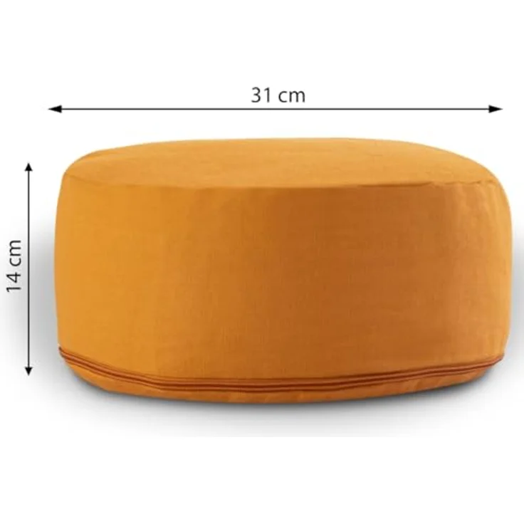 Amagohome Yogakissen Yogakissen Bodenkissen rund H 14xø31 cm mit Buchweizenschalen Meditati – Bild 3