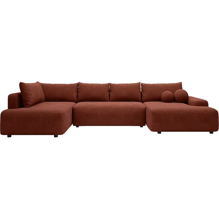 Vente-unique - DAVISO Sofa Stoff Rot - B 204 cm x H 87 cm x L 360 cm – Bild 2