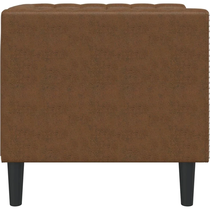 vidaXL Chesterfield-Sessel Braun Kunstleder in Wildleder-Optik 372658 – Bild 4