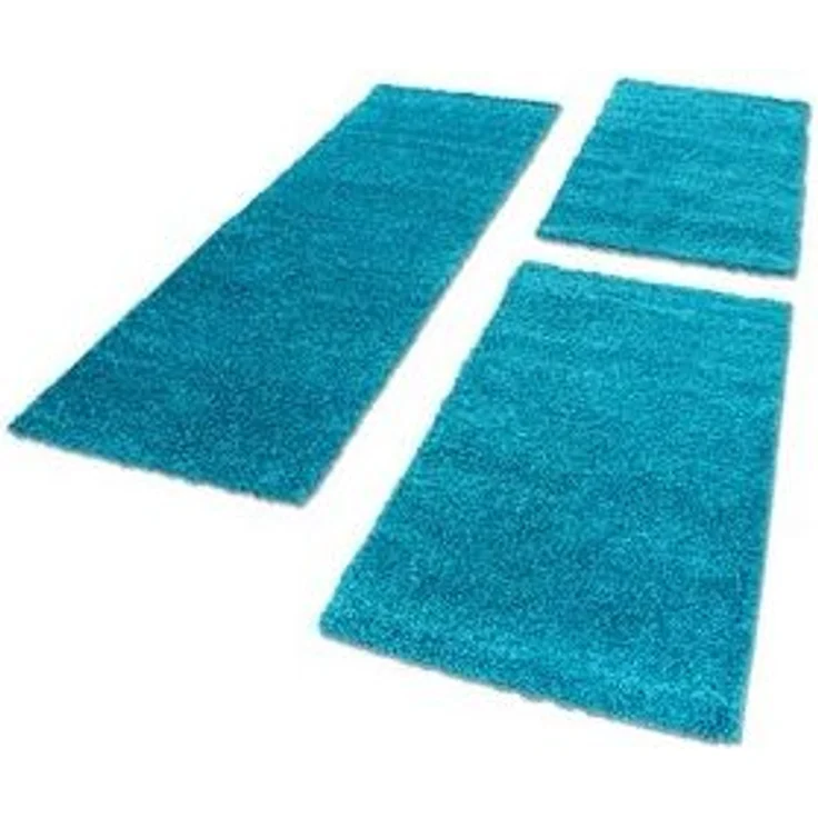 Carpettex Hochflor-Bettumrandung Unicolor - Einfarbig, Höhe 30 mm, (Bett-Set, 3-tlg, Bettvorlage), Schlafzimmer Teppich Bettumrandung Läufer Set 3 teilig – Bild 5