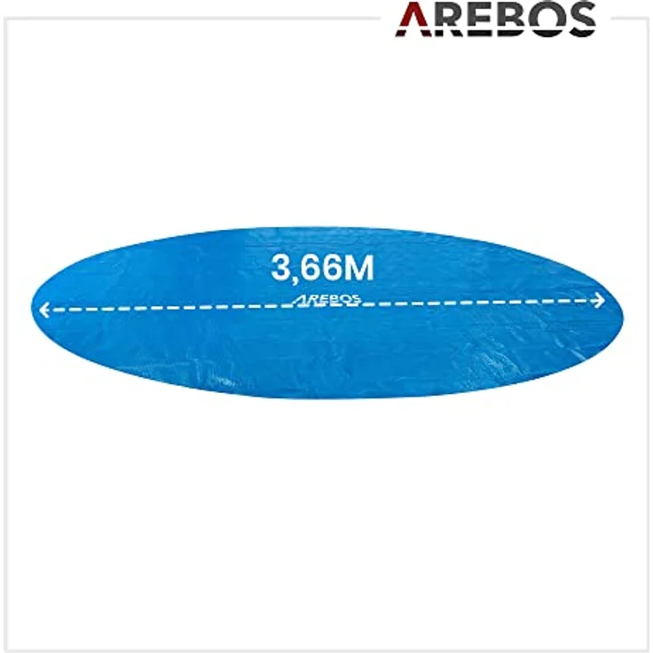 Arebos Pool Solarabdeckplane rund Ø 3,66 m Blau | Solarplane Stärke 120 µm | Solarfolie zuschneidbar | Poolheizung Wassererwärmung | Wärmeplane – Bild 8