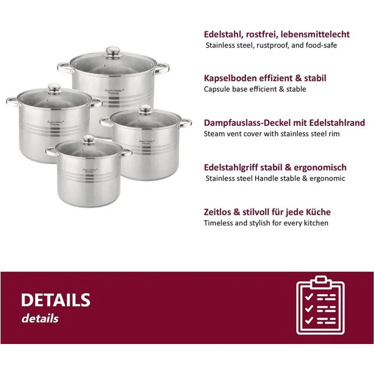 HOOZ Kochtopf Universalkochtopf Einkochtopf Ø 26 cm großer Topf für alle Herdarten, Edelstahl (Einzelkochtopf, 2-tlg, 11 L – inkl. Glasdeckel, induktionsgeeignet), Großvolumiger Topf – ideal für Familie, Vorrat & Feiern & große Mengen – Bild 4